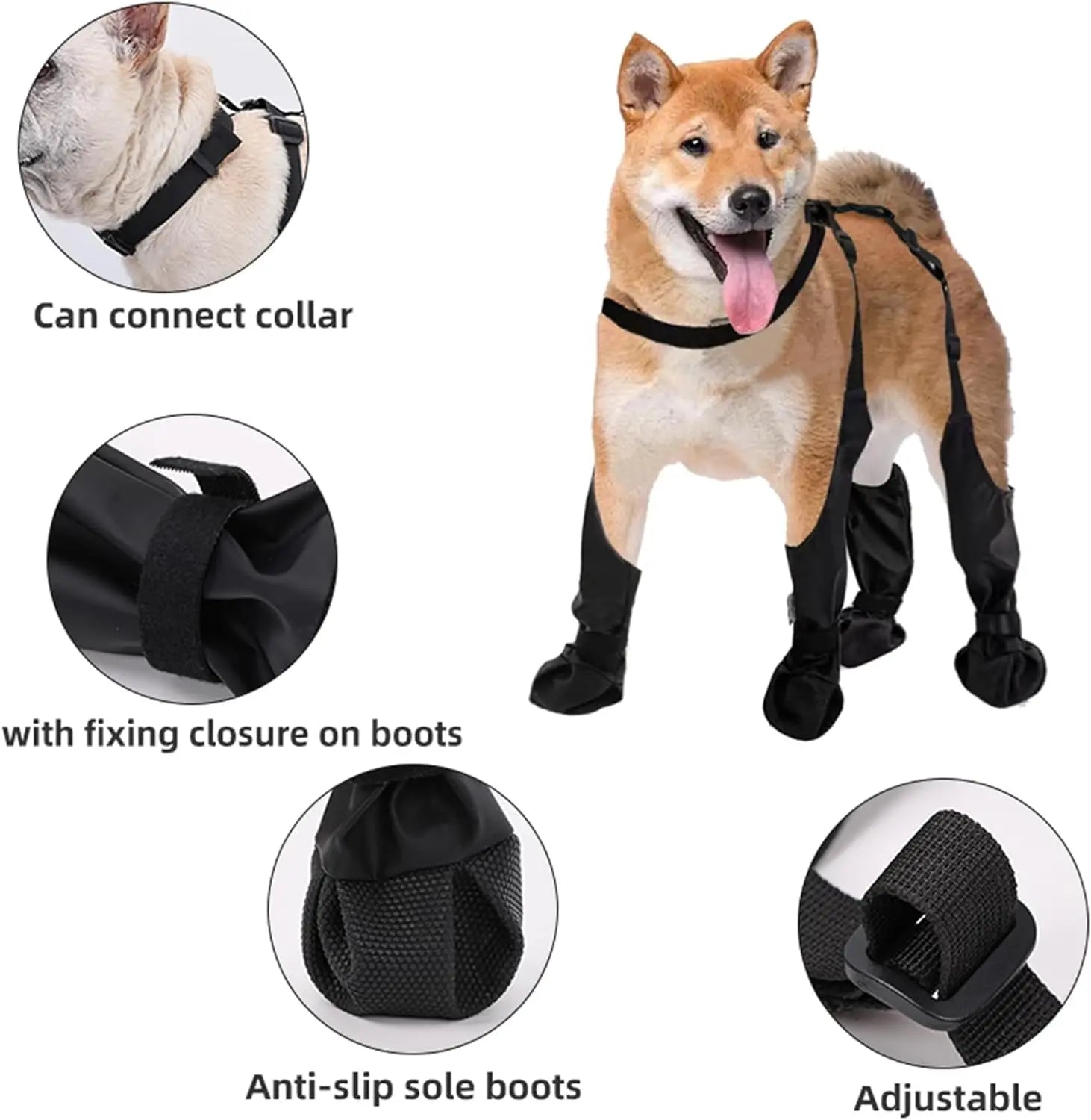 Waterproof Dog Boot Leggings with Suspenders – Paw Protection for All Sizes