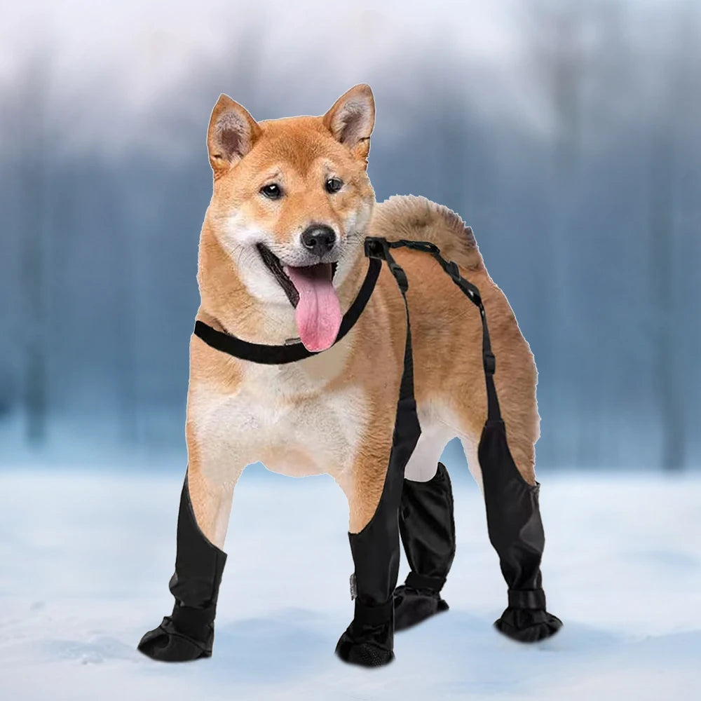 Waterproof Dog Boot Leggings with Suspenders – Paw Protection for All Sizes