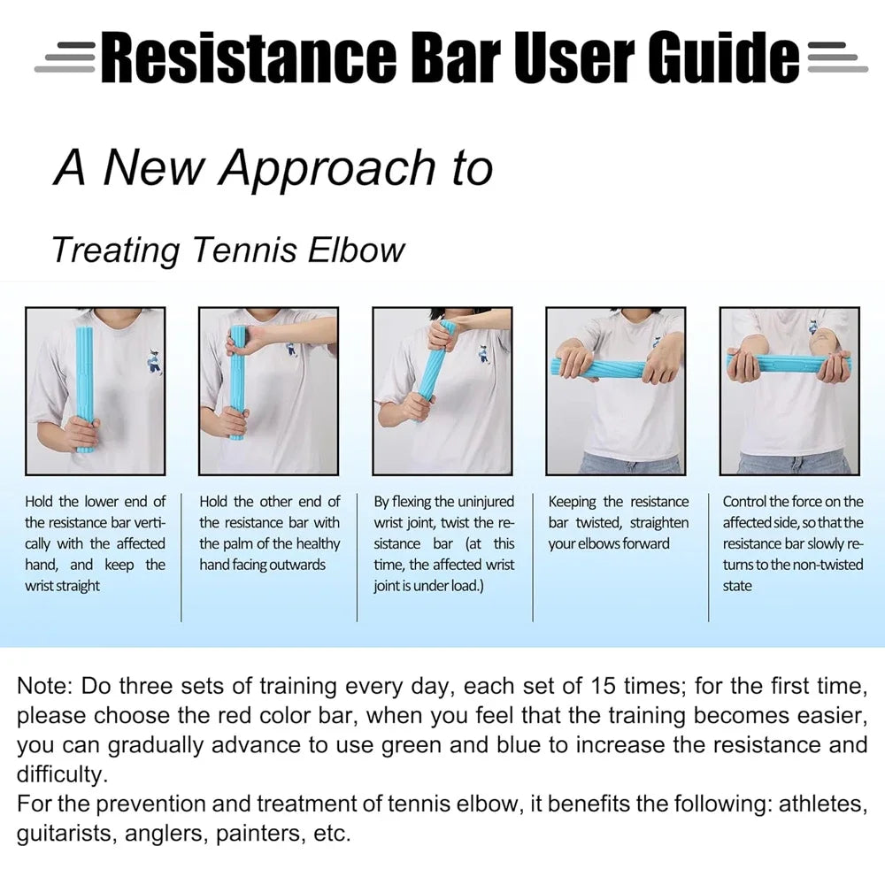 Hand Exerciser Flexible Bars for Physical Therapy - Alleviates Tendonitis Pain and Enhances Grip Strength -For Elbow Pain Relief